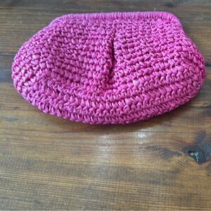 Pink Woven Clutch